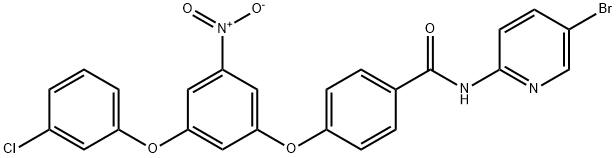 N-(5-bromo-2-pyridinyl)-4-{3-(3-chlorophenoxy)-5-nitrophenoxy}benzamide Struktur