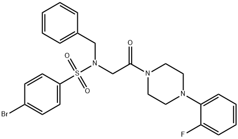 N-benzyl-4-bromo-N-{2-[4-(2-fluorophenyl)-1-piperazinyl]-2-oxoethyl}benzenesulfonamide Struktur