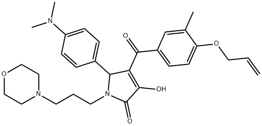 4-[4-(allyloxy)-3-methylbenzoyl]-5-[4-(dimethylamino)phenyl]-3-hydroxy-1-(3-morpholin-4-ylpropyl)-1,5-dihydro-2H-pyrrol-2-one Struktur