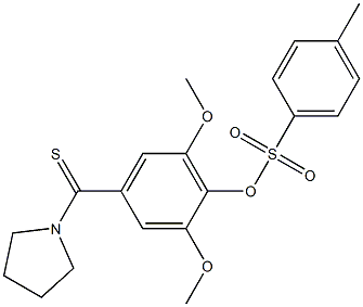 2,6-dimethoxy-4-(pyrrolidin-1-ylcarbothioyl)phenyl 4-methylbenzenesulfonate Struktur