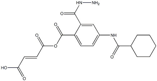 (E)-4-(2-{4-[(cyclohexylcarbonyl)amino]benzoyl}hydrazino)-4-oxo-2-butenoic acid Struktur