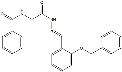 N-({N'-[(1E)-[2-(benzyloxy)phenyl]methylidene]hydrazinecarbonyl}methyl)-4-methylbenzamide Struktur