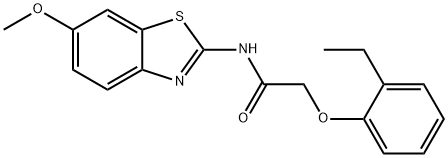 2-(2-ethylphenoxy)-N-(6-methoxy-1,3-benzothiazol-2-yl)acetamide Struktur