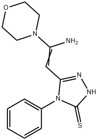 5-[2-amino-2-(4-morpholinyl)vinyl]-4-phenyl-4H-1,2,4-triazol-3-yl hydrosulfide Struktur