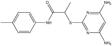 2-[(4,6-diamino-2-pyrimidinyl)sulfanyl]-N-(4-methylphenyl)propanamide Struktur