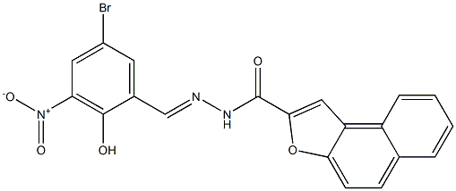 N'-{5-bromo-2-hydroxy-3-nitrobenzylidene}naphtho[2,1-b]furan-2-carbohydrazide Struktur