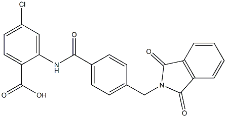 4-chloro-2-({4-[(1,3-dioxo-1,3-dihydro-2H-isoindol-2-yl)methyl]benzoyl}amino)benzoic acid Struktur