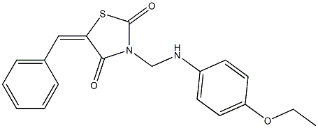 5-benzylidene-3-[(4-ethoxyanilino)methyl]-1,3-thiazolidine-2,4-dione Struktur