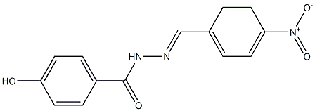 4-hydroxy-N'-[(1E)-(4-nitrophenyl)methylidene]benzohydrazide Struktur