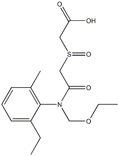 Aceticacid,2-[[2-[(ethoxymethyl)(2-ethyl-6-methylphenyl)amino]-2-oxoethyl]sulfinyl]- Struktur