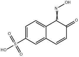 2-Naphthalenesulfonic acid, 5,6-dihydro-5-(hydroxyimino)-6-oxo- Struktur