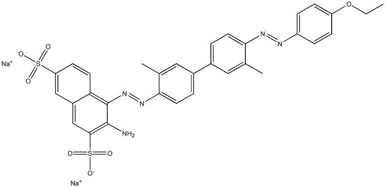 2,7-Naphthalenedisulfonic acid, 3-amino-4-[[4'-[(4-ethoxyphenyl)azo]-3,3'-dimethyl[1,1'-biphenyl]-4-yl]azo]-, disodium salt Struktur