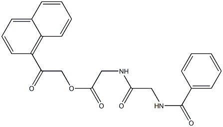 2-(1-naphthyl)-2-oxoethyl {[(benzoylamino)acetyl]amino}acetate Struktur