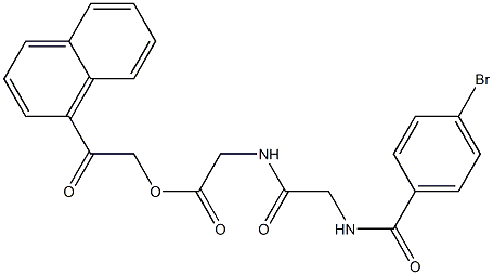 2-(1-naphthyl)-2-oxoethyl ({[(4-bromobenzoyl)amino]acetyl}amino)acetate Struktur