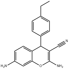 2,7-diamino-4-(4-ethylphenyl)-4H-chromene-3-carbonitrile Struktur