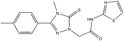 2-[4-methyl-3-(4-methylphenyl)-5-thioxo-4,5-dihydro-1H-1,2,4-triazol-1-yl]-N-(1,3-thiazol-2-yl)acetamide Struktur