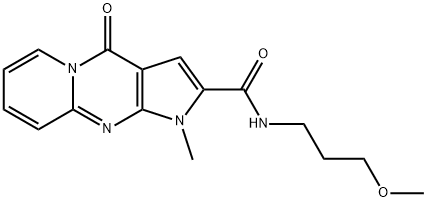 N-(3-methoxypropyl)-1-methyl-4-oxo-1,4-dihydropyrido[1,2-a]pyrrolo[2,3-d]pyrimidine-2-carboxamide Struktur