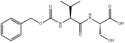 (2S)-2-[(2S)-2-{[(benzyloxy)carbonyl]amino}-3-methylbutanamido]-3-hydroxypropanoic acid Struktur