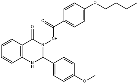 4-Butoxy-N-[1,4-dihydro-2-(4-methoxyphenyl)-4-oxo-3(2H)-quinazolinyl]benzamide Struktur