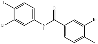 3-bromo-N-(3-chloro-4-fluorophenyl)-4-methylbenzamide Struktur