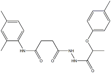 N-(2,4-dimethylphenyl)-4-{2-[2-(4-methylphenoxy)propanoyl]hydrazino}-4-oxobutanamide Struktur