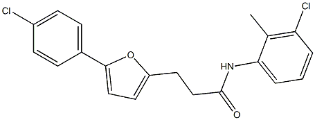 N-(3-chloro-2-methylphenyl)-3-[5-(4-chlorophenyl)furan-2-yl]propanamide Struktur