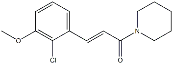 (2E)-3-(2-chloro-3-methoxyphenyl)-1-(piperidin-1-yl)prop-2-en-1-one Struktur