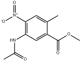 5-Acetylamino-2-methyl-4-nitro-benzoic acid methyl ester Struktur