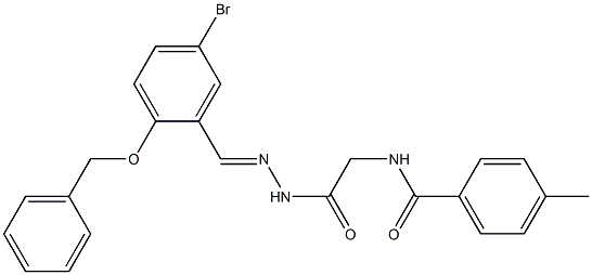 N-({N'-[(1E)-[2-(benzyloxy)-5-bromophenyl]methylidene]hydrazinecarbonyl}methyl)-4-methylbenzamide Struktur