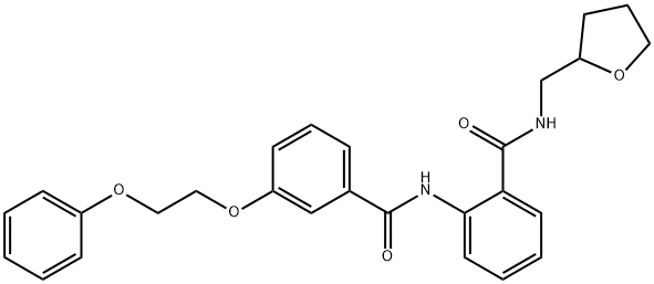 2-{[3-(2-phenoxyethoxy)benzoyl]amino}-N-(tetrahydro-2-furanylmethyl)benzamide Struktur