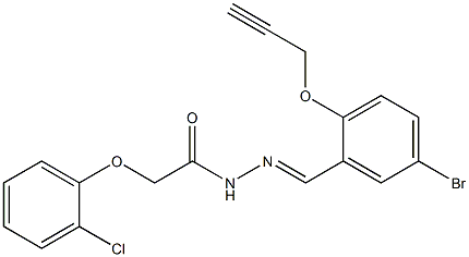 N'-[(1E)-[5-bromo-2-(prop-2-yn-1-yloxy)phenyl]methylidene]-2-(2-chlorophenoxy)acetohydrazide Struktur