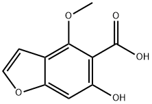 5-Benzofurancarboxylic acid, 6-hydroxy-4-methoxy- Struktur