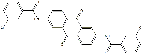 3-chloro-N-[6-(3-chlorobenzamido)-9,10-dioxo-9,10-dihydroanthracen-2-yl]benzamide Struktur