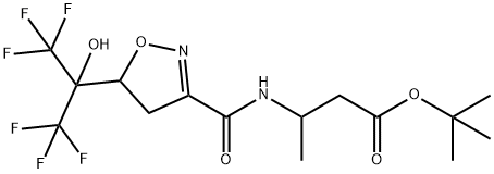 tert-Butyl 3-(5-(1,1,1,3,3,3-hexafluoro-2-hydroxypropan-2-yl)-4,5-dihydroisoxazole-3-carboxamido)butanoate Struktur