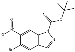 tert-butyl 5-bromo-6-nitro-1H-indazole-1-carboxylate Struktur