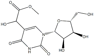 5-(Carboxyhydroxymethyl)uridine methyl ester Struktur