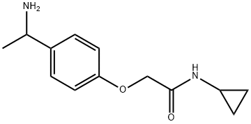 2-[4-(1-aminoethyl)phenoxy]-N-cyclopropylacetamide Struktur