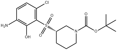 (S)-tert-butyl 3-((3-amino-6-chloro-2-hydroxyphenyl)sulfonyl)piperidine-1-carboxylate Struktur