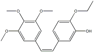 (Z)-3,4,5-trimethoxy-4',-ethoxy-3'-hydroxystilbene Struktur