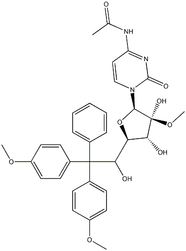 N4-acetyl-5'-(4,4'-dimethoxytrityl)-2'-methoxycytidine Struktur