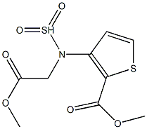 Methyl N-(methoxycarbonylmethyl)-3-sulfonamido-2-thiophenecarboxylate Struktur