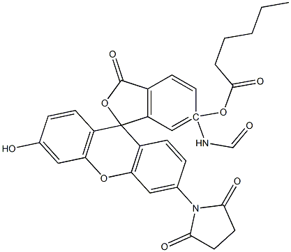 succinimido 6-(fluorescein-6-carboxamido)hexanoate Struktur