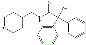 N-((1,2,3,6-tetrahydro-4-pyridyl)methyl)-2-hydroxy-2,2-diphenylacetamide Struktur