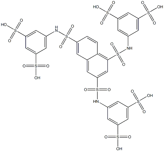 5,5',5''-(1,3,6-naphthalenetriyltris(sulfonylimino))tris(1,3-benzenedisulfonic acid) Struktur