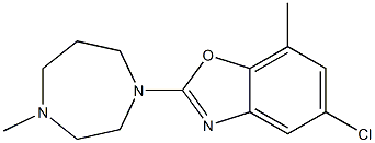 5-chloro-7-methyl-2-(4-methyl-1-homopiperazinyl)benzoxazole Struktur