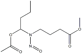 N-(3-CARBOMETHOXYPROPYL)-N-(1-ACETOXYBUTYL)NITROSAMINE Struktur