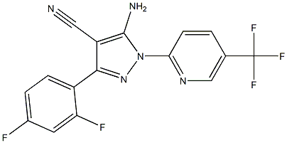 5-amino-3-(2,4-difluorophenyl)-1-[5-(trifluoromethyl)pyridin-2-yl]-1H-pyrazole-4-carbonitrile Struktur