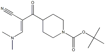 tert-butyl 4-[(2E)-2-cyano-3-(dimethylamino)prop-2-enoyl]piperidine-1-carboxylate Struktur