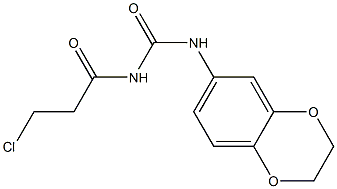 3-CHLORO-N-[(2,3-DIHYDRO-1,4-BENZODIOXIN-6-YLAMINO)CARBONYL]PROPANAMIDE Struktur