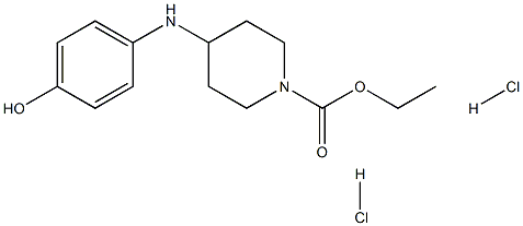 4-P-HYDROXYPHENYLAMINO-N-CARBETHOXYPIPERIDINEDIHYDROCHLORIDE Struktur